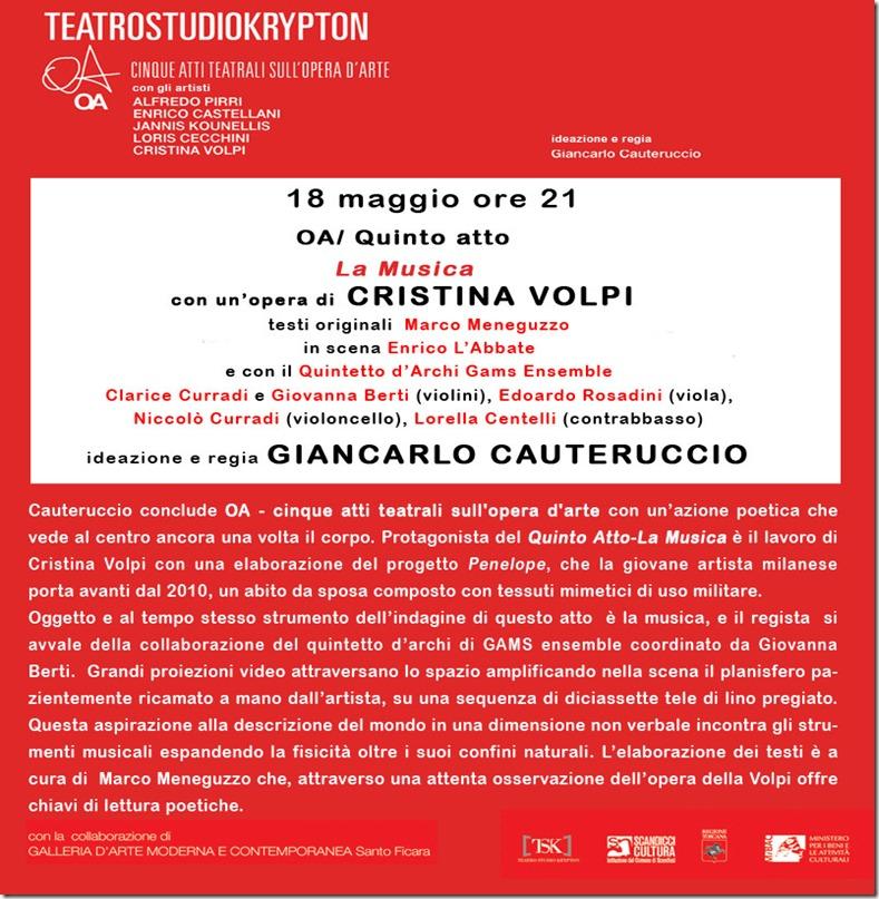 OA/ Quinto Atto – La Musica