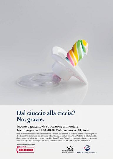 Dal ciuccio alla ciccia? No, grazie.