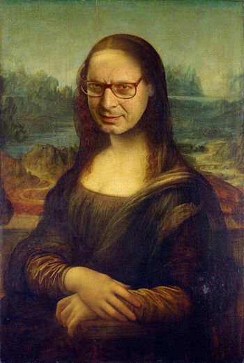 Vittorio Sgarbi come la Gioconda